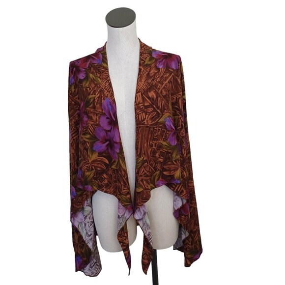 Hilo Hattie Wrap Cover Up Hawaiian Tropical Print Tie Front Womens One Size - Picture 1 of 14